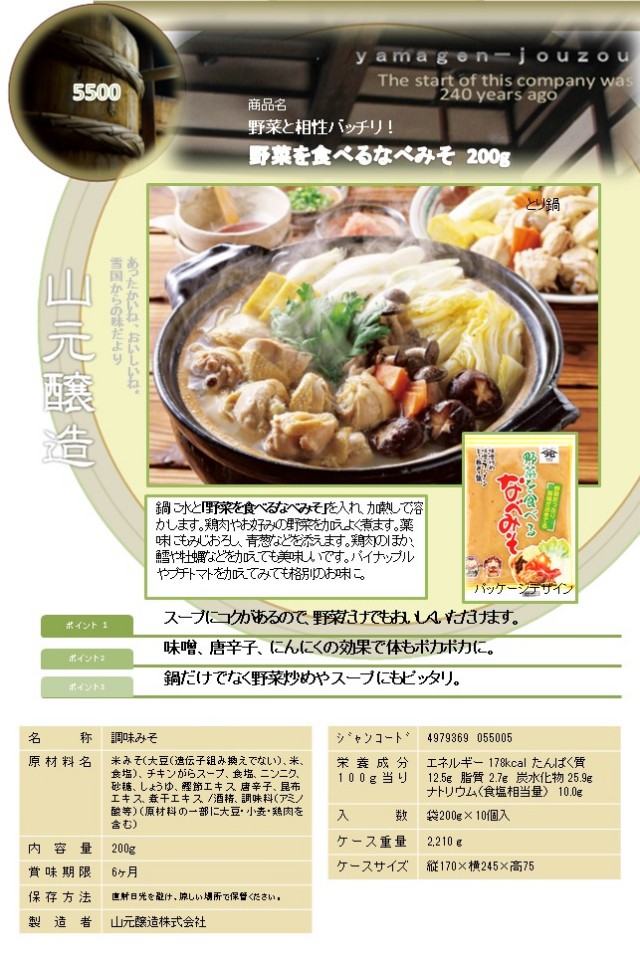 野菜を食べるなべみそ