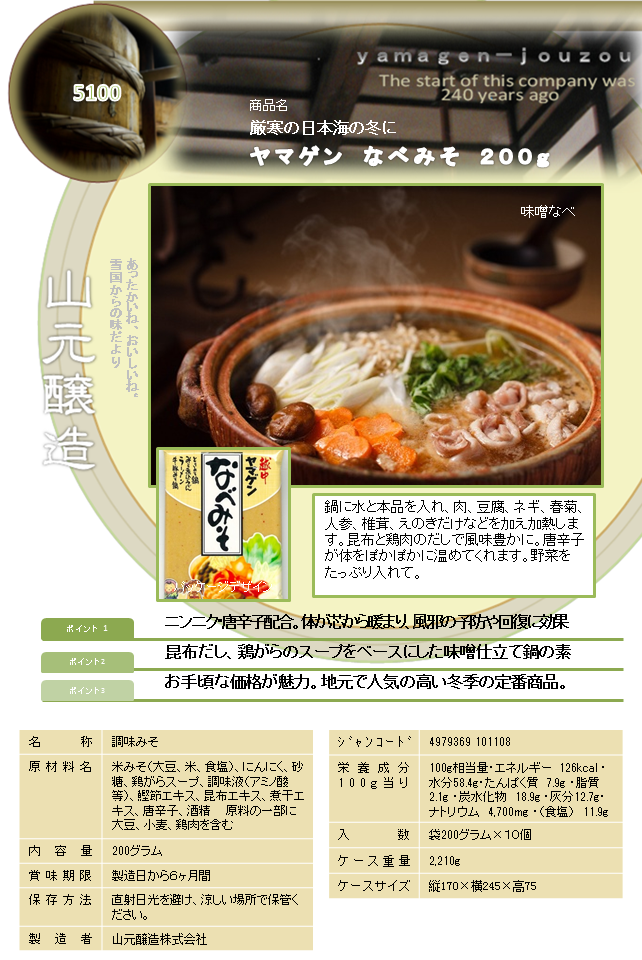ヤマゲン　なべみそ